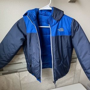 Blue reversible toddler boys north face jacket